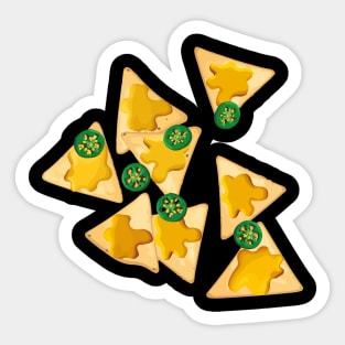 Nacho tortilla chips and jalapeños mexican food cinco de mayo celebration Sticker